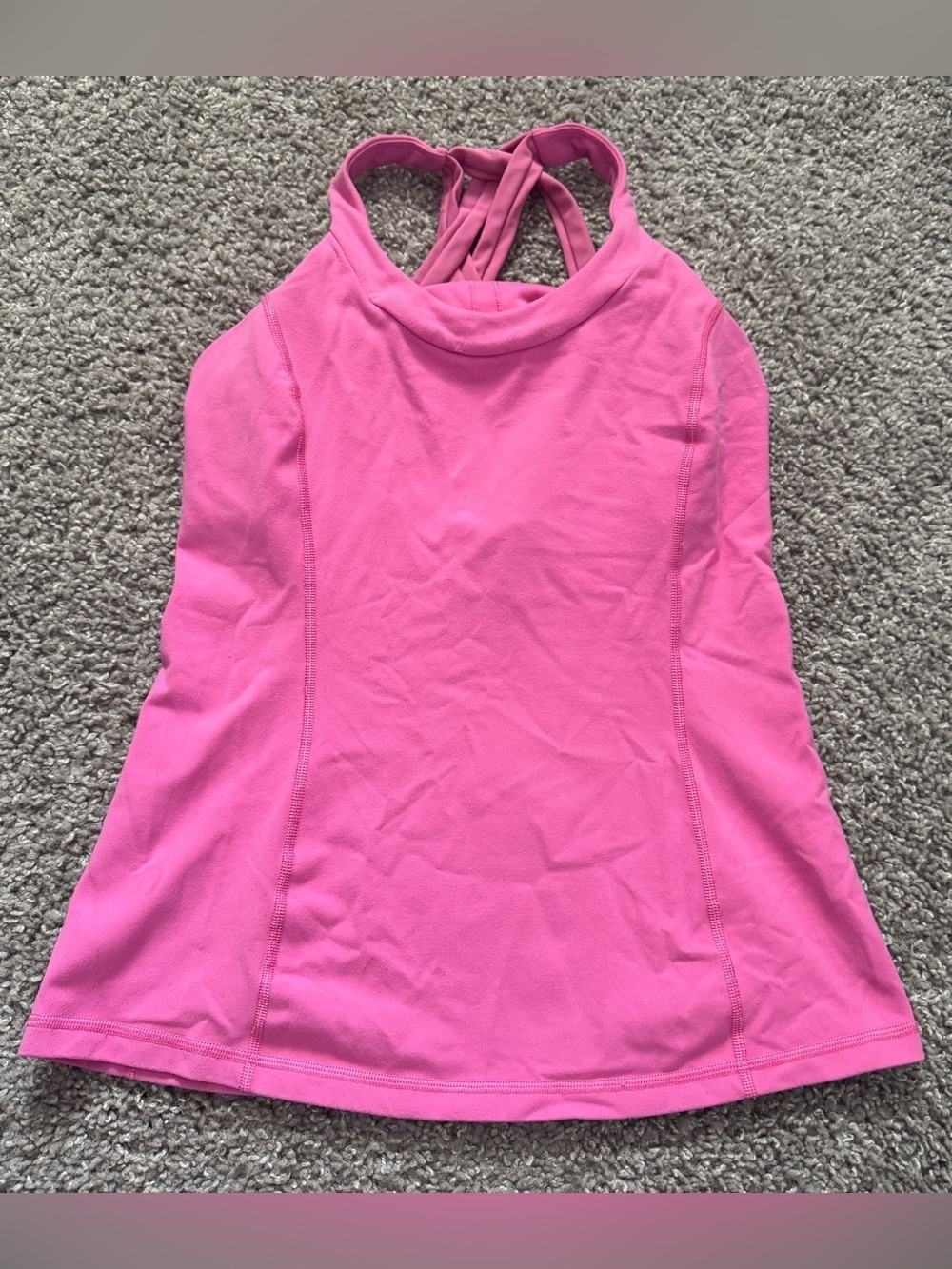 Lululemon Enhearten Strappy Back Race Strap Tank Top Sports Bra Running Pink 8